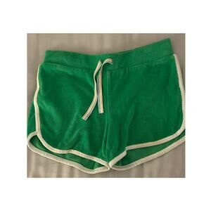 Lands End green terry Shorts 7/8
